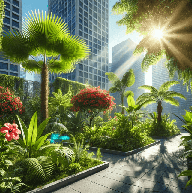 Optimization of daylight for an urban garden in a tropical environment